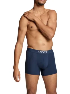 Lot de 2 Boxers marine en coton biologique et avec une ceinture élastiquée