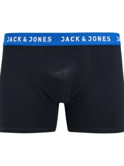 Lot de 2 Boxers marine et noir en coton unis avec taille élastiquée bleue