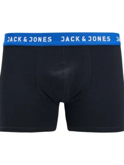 Lot de 2 Boxers marine et noir en coton unis avec taille élastiquée bleue