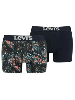 lot de 2 boxers marine pour homme à motif moucheté en coton