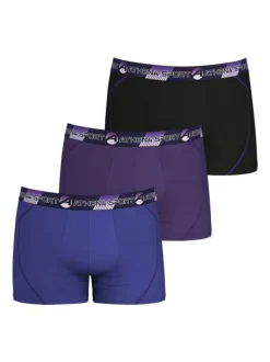 Lot de 3 boxers multicolores unis avec une coupe fermée et taille élastiquée