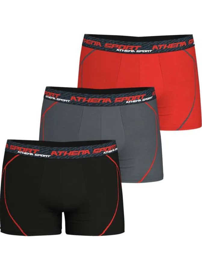 Lot de 3 boxers multicolores unis avec une taille élastiquée