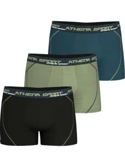 Lot de 3 boxers multicolores unis pourvus d'une taille élastiquée