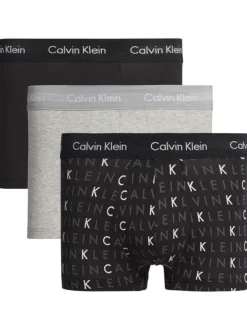 Lot de 3 Boxers noirs avec inscriptions Calvin Klein pour homme en coton