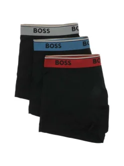 Lot de 3 boxers noirs bicolores en coton avec des logos imprimés