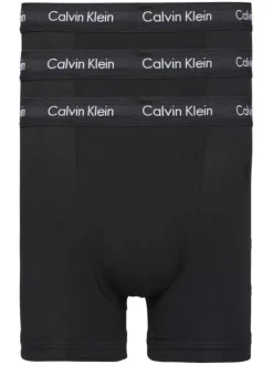 Lot de 3 boxers noirs en coton avec taille élastiquée noire