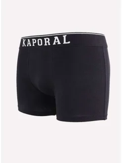 Lot de 3 Boxers noirs en coton unis avec ceinture élastiquée noire