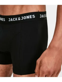 Lot de 2 Boxers noirs en coton unis avec taille élastiquée et marque brodée