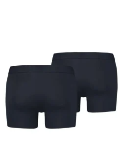 Lot de 2 boxers noirs unis et à bande élastiquée brodée à la taille