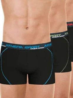 Lot de 3 boxers noirs unis pourvus du nom de la marque imprimé