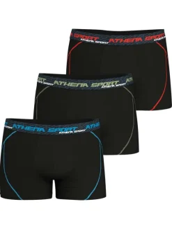 Lot de 3 boxers noirs unis pourvus du nom de la marque imprimé