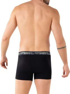 Lot de 3 boxers noirs unis pourvus du nom de la marque imprimé