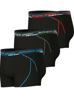 Lot de 3 boxers noirs unis pourvus du nom de la marque imprimé