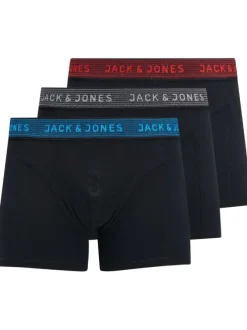 Lot de 3 boxers noir uni en coton avec tailles élastiquées logotypées
