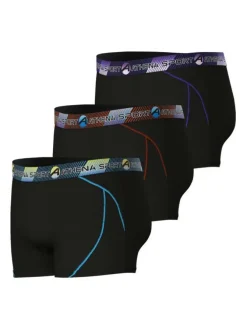 Lot de 3 Boxers noir unis avec une coupe fermée et des lignes imprimées