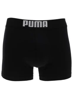 Lot de 2 boxers Puma Placed Logo en coton stretch noir