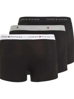 Lot de 3 Boxers trunks en coton biologique mélangé noirs unis