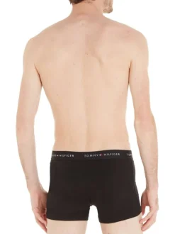 Lot de 3 Boxers trunks en coton biologique mélangé noirs unis