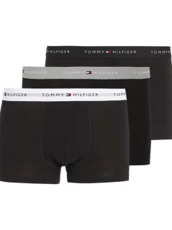 Lot de 3 Boxers trunks en coton biologique mélangé noirs unis