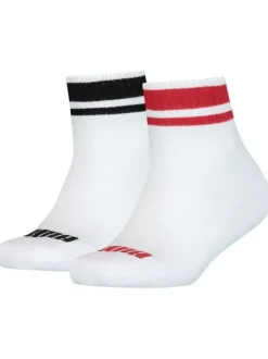 Lot de 2 chaussettes mi-hautes blanches fantaisies en coton mélangé