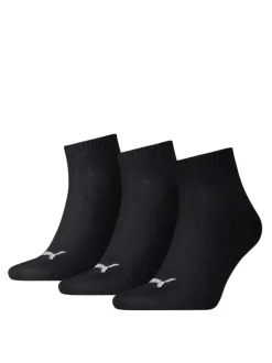 Lot de 3 chaussettes noires unies avec logo de la marque brodé en blanc