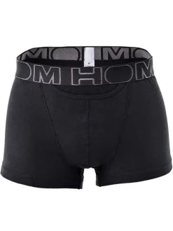 Lot de deux boxers noir unis avec tailles élastiquées noires