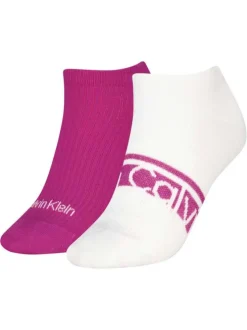 Lot de deux paires de chaussettes basses multicolores unies