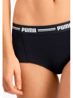 Lot de deux shorty noirs unis à bande élastiquée brodée à la taille
