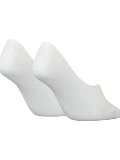 Lot de 2 paires de chaussettes basses blanches avec logo gris