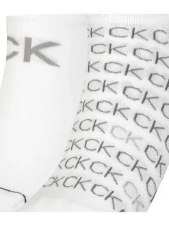 Lot de 2 paires de chaussettes basses blanches imprimées coupe socquettes