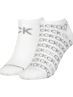 Lot de 2 paires de chaussettes basses blanches imprimées coupe socquettes