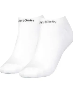 Lot de 2 paires de chaussettes basses blanc unies avec logo noir