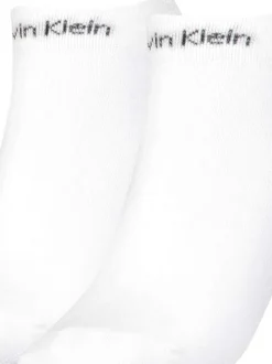 Lot de 2 paires de chaussettes basses blanc unies avec logo noir