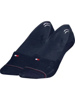 Lot de 2 paires de chaussettes basses en coton mélangé marine unies
