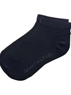 Lot de 2 paires de chaussettes basses en coton mélangé marine unies identiques