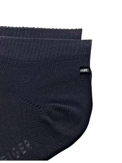Lot de 2 paires de chaussettes basses en coton mélangé marine unies identiques