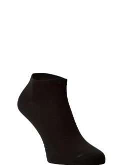 Lot de 2 paires de chaussettes basses en coton mélangé noires unies coupe courte