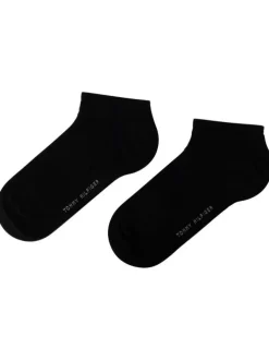 Lot de 2 paires de chaussettes basses en coton mélangé noires unies coupe courte
