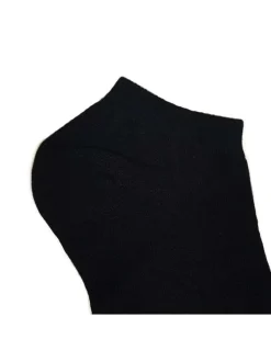 Lot de 5 paires de chaussettes basses en coton mélangé noires unies coupe courte toutes identiques