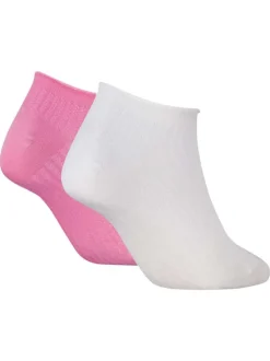 Lot de 2 paires de chaussettes basses multicolores unies avec le logo imprimé