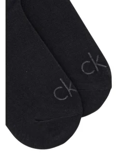 Lot de 2 paires de chaussettes basses noires unies avec col en lurex