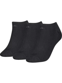 Lot de 3 paires de chaussettes basses noires unies avec logos imprimés