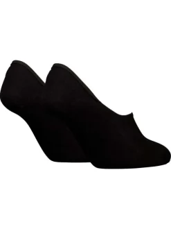 Lot de 2 paires de chaussettes basses noires unies avec marque blanche