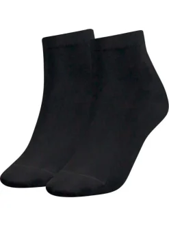 Lot de 2 paires de chaussettes basses noires unies en coton mélangé