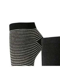Lot de 2 paires de chaussettes basses noires unies et rayées grises