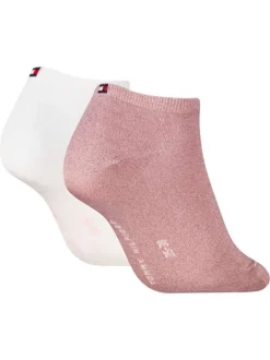 Lot de 2 paires de chaussettes basses roses et blanches unies