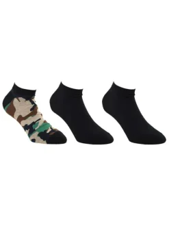 Lot de 3 paires de chaussettes basses tricolore en coton mélangé