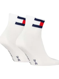 Lot de 2 paires de chaussettes en coton mélangé blanches unies coupe courte
