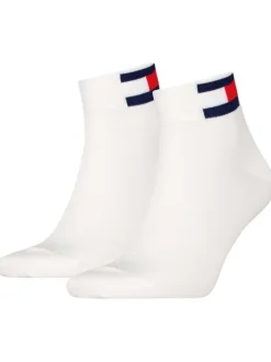 Lot de 2 paires de chaussettes en coton mélangé blanches unies coupe courte