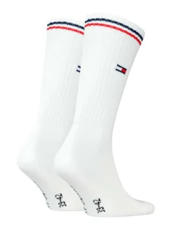 Lot de 2 paires de chaussettes en coton mélangé blanches unies coupe haute